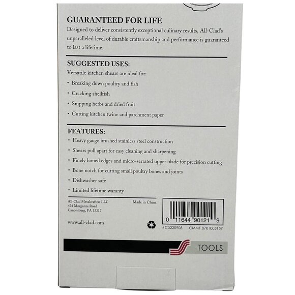 ALL-CLAD Stainless Steel Kitchen Shears Heavy-duty Design for Long-Lasting Durab - Picture 7 of 8